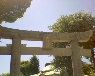 水城老松神社の鳥居と額束